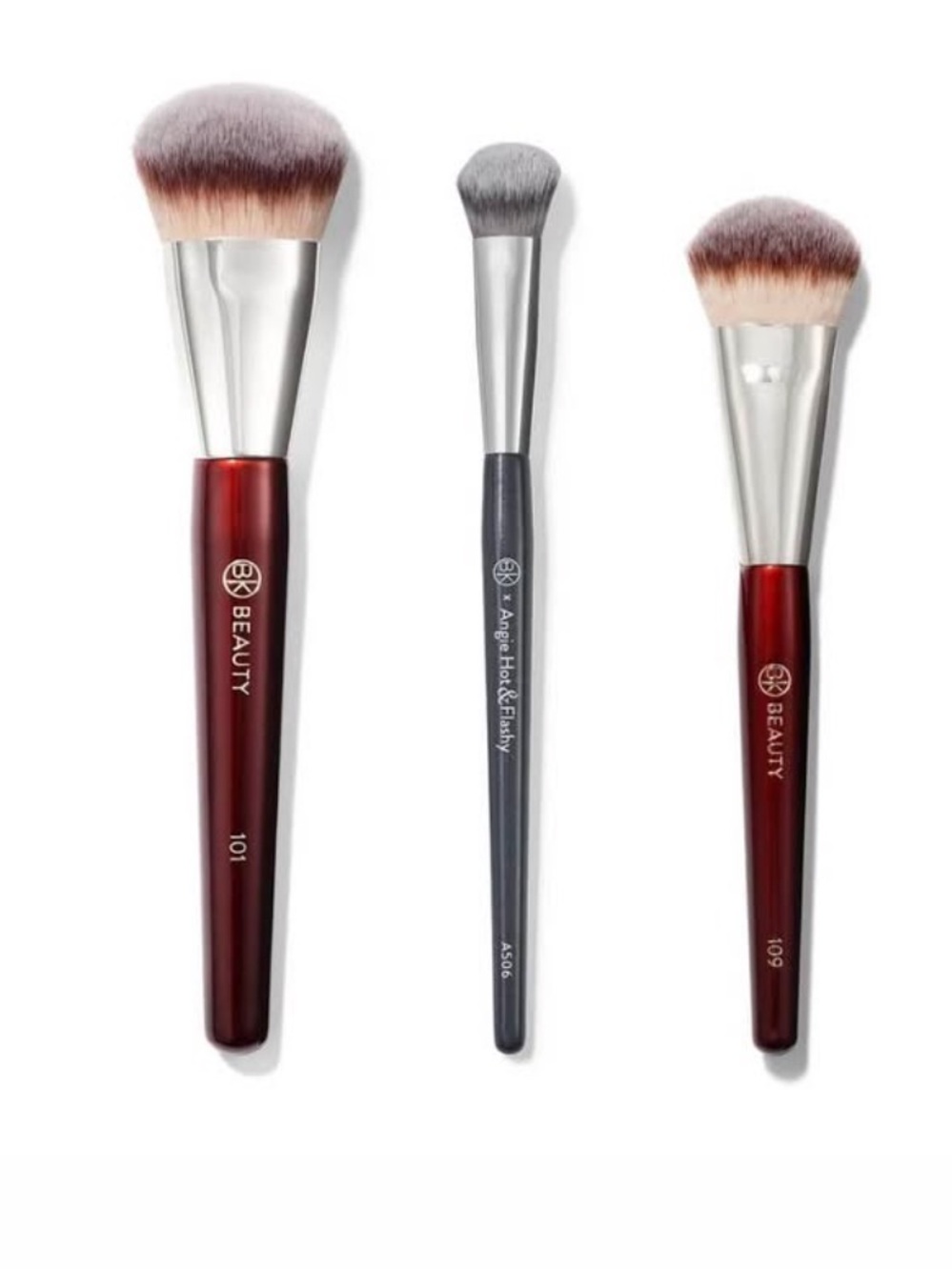 BK BEAUTY 3 Pc Flawless Face Brush Bundle Set NEW 101, 109 & A506 $90